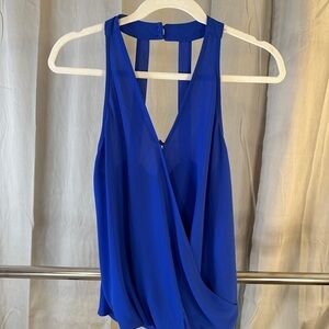 Bright Blue Sheer Blousy Top